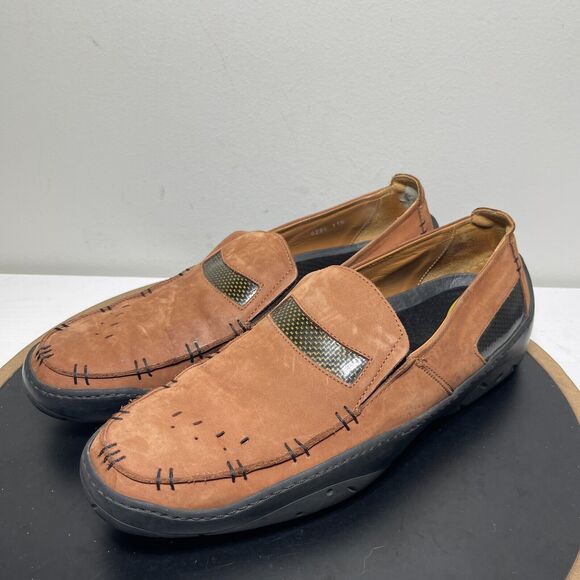 Michael Toschi Mach Loafer Men‎ 11.5 Carbon Fiber Leather Driving Shoe Nubuck - Picture 6 of 14